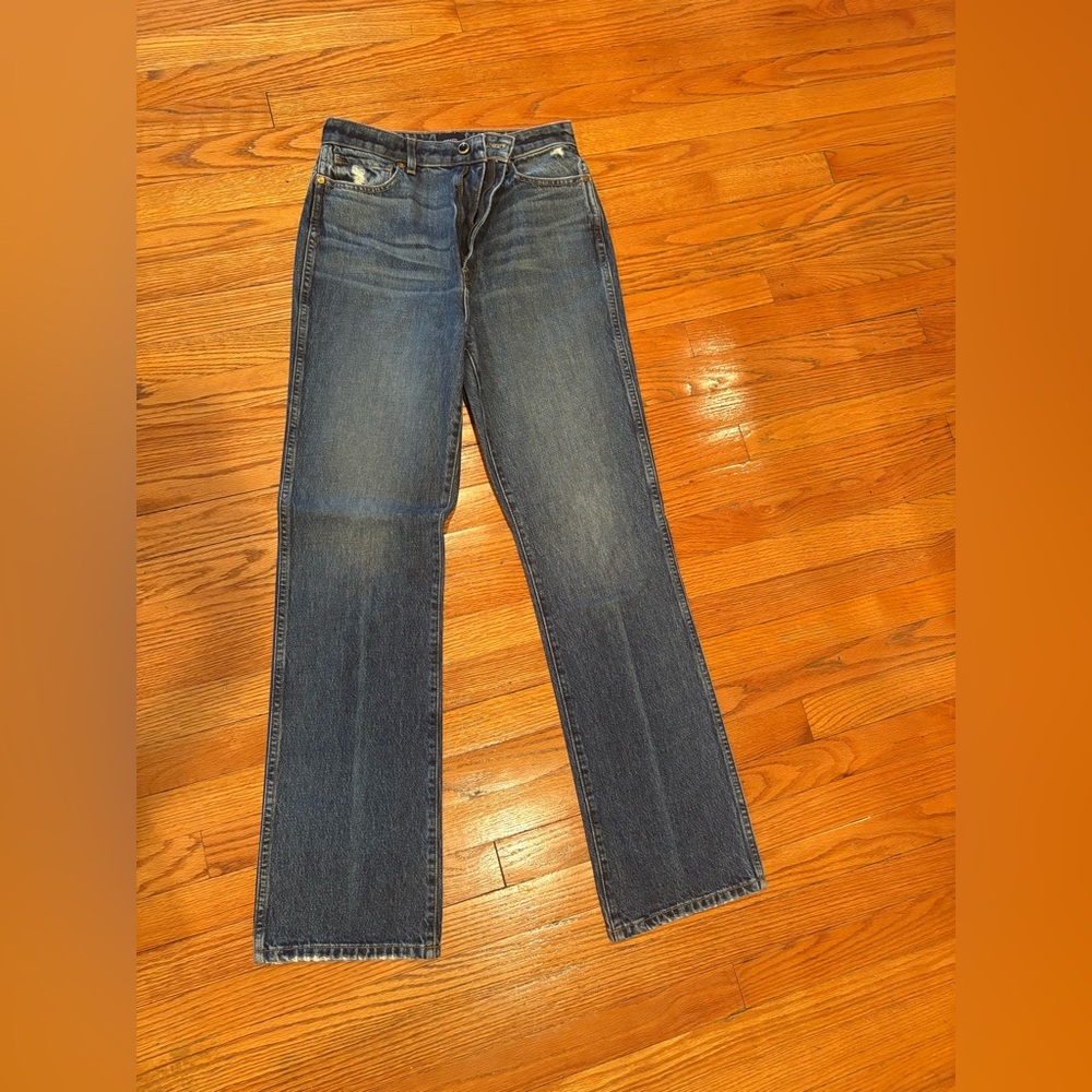 KHAITE Women's Straight Leg Jeans - Dark Blue